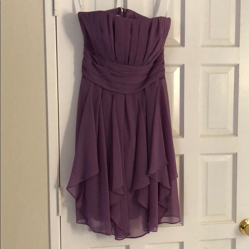 David’s Bridal purple dress